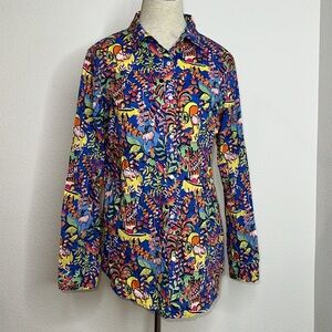 J. McLaughlin Lois Freshfield Floral Cotton Blouse